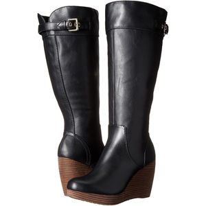 Dr. Scholl's Heathrow Wedge Boot Black Knee High